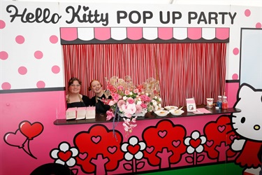 Staff at the Hello Kitty pop up party truck