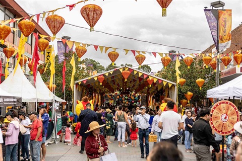 Freedom Plaza during 2026 Cabramatta Lunar New Year.