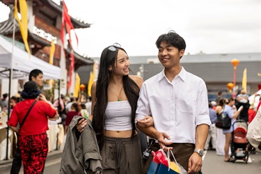 Smiling couple at 2026 Cabramatta Lunar New Year.