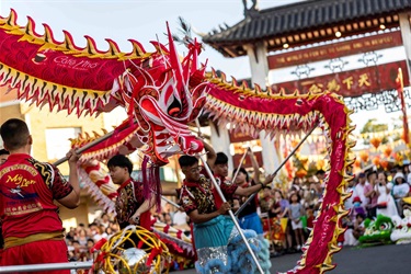 Sydney Yun Yee Tong performing at 2025 Cabramatta Lunar New Year.