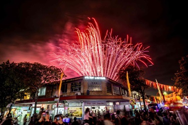 Fireworks finale at 2025 Cabramatta Moon Festival by Ken Leanfore.