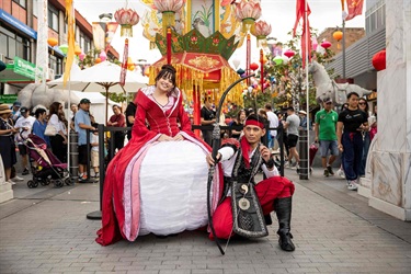 Moon Goddes and Archer at 2025 Cabramatta Moon Festival by Ken Leanfore.