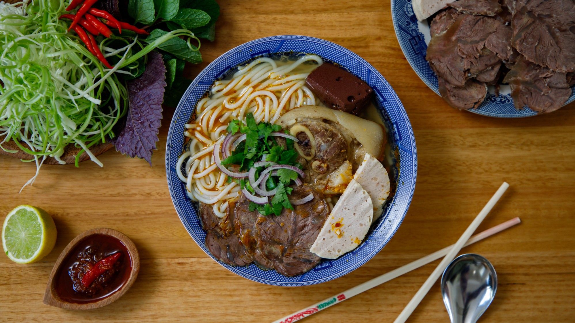 Bun Bo Hue by Duncan Lu aerial shot.