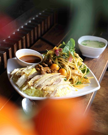 Chicken, rice and salad dish from Com Ga Ba Nga Hoi An in Cabramatta.