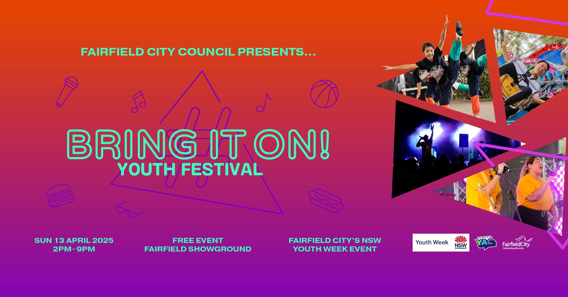 A banner for the Bring It On! Youth Festival.