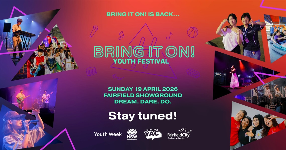 A landscape web banner for the Bring It On! Youth Festival